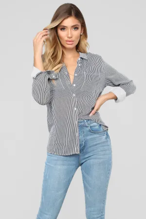 Ariel Striped Top - Black/White