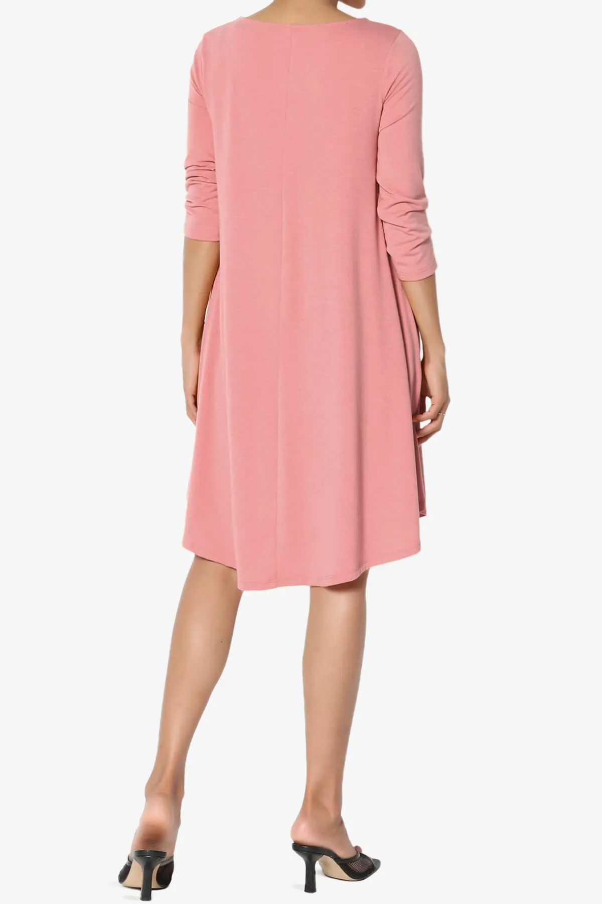 Ariella 3/4 Sleeve Strappy Scoop Neck Dress