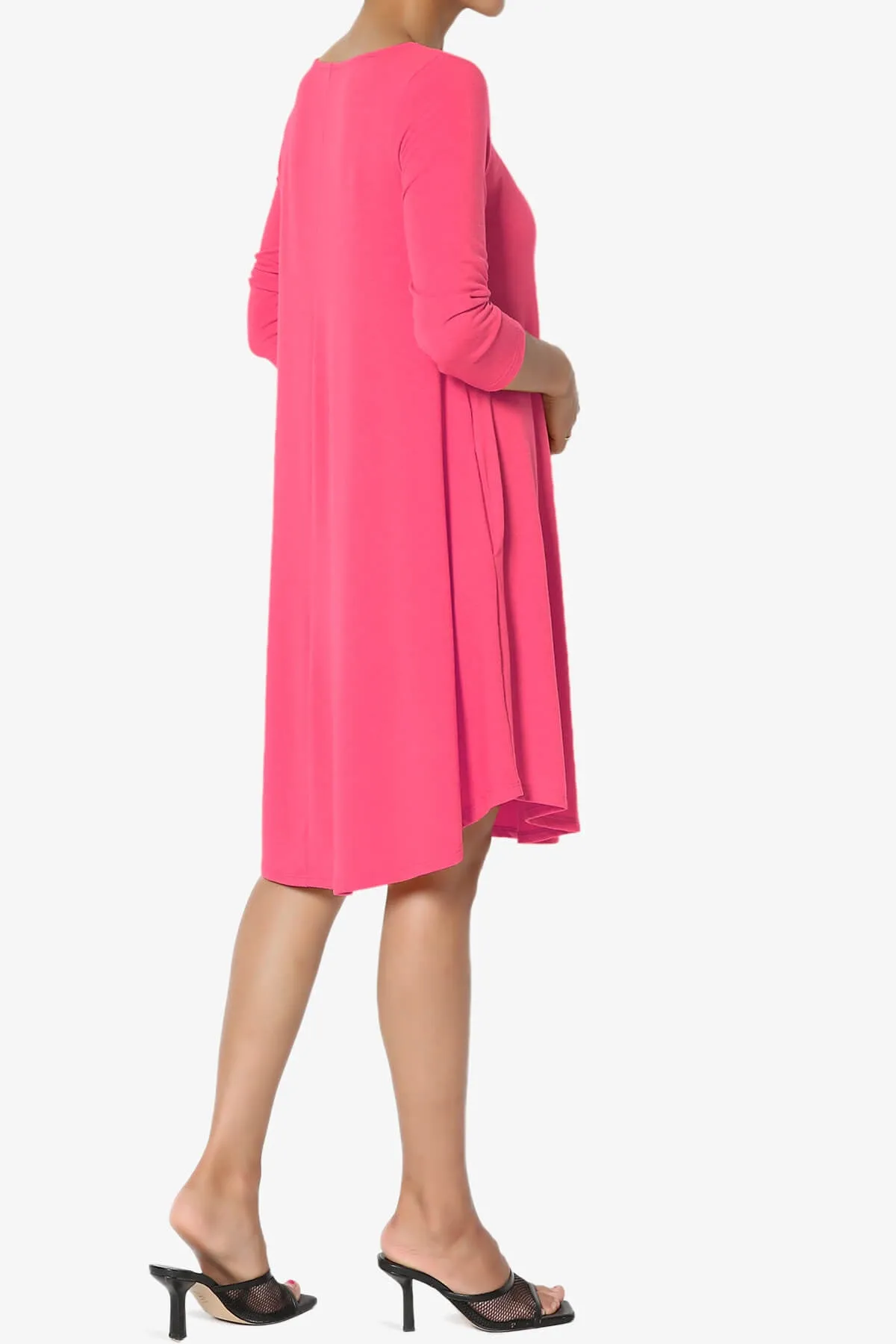 Ariella 3/4 Sleeve Strappy Scoop Neck Dress