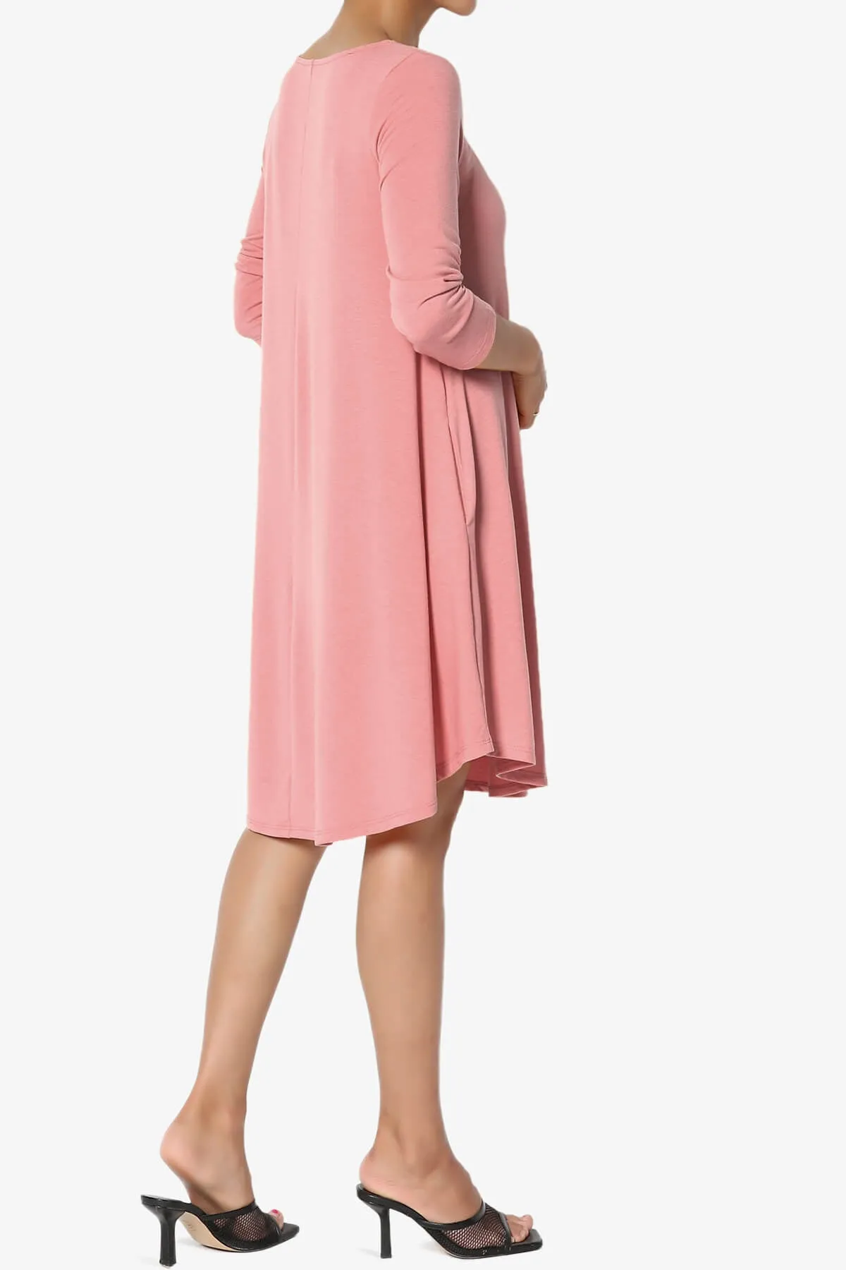 Ariella 3/4 Sleeve Strappy Scoop Neck Dress