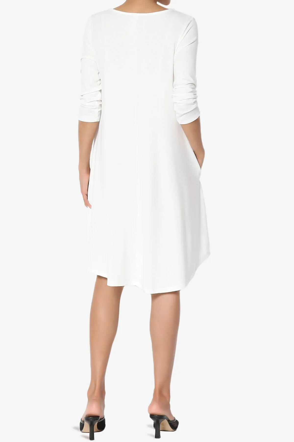 Ariella 3/4 Sleeve Strappy Scoop Neck Dress