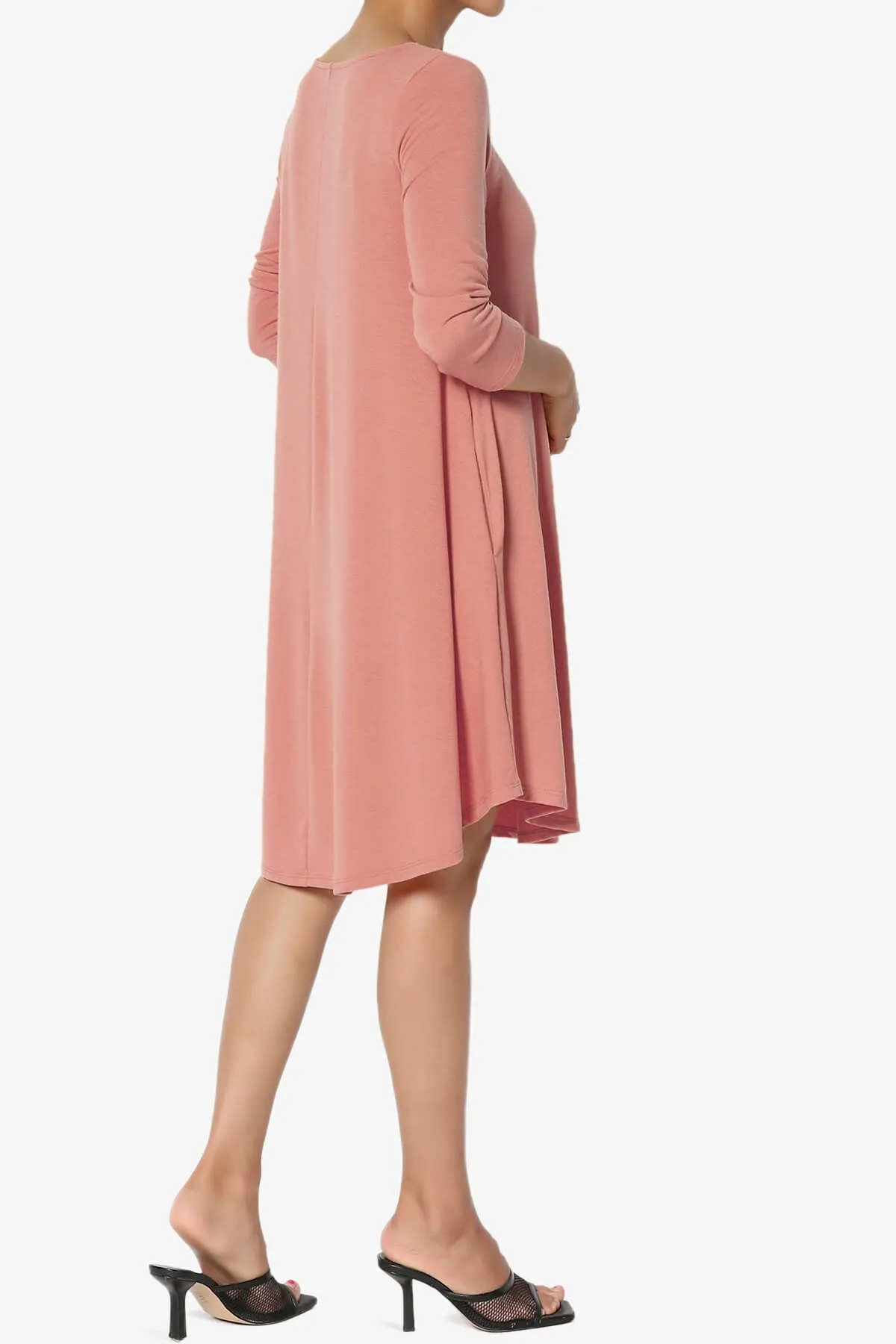 Ariella 3/4 Sleeve Strappy Scoop Neck Dress