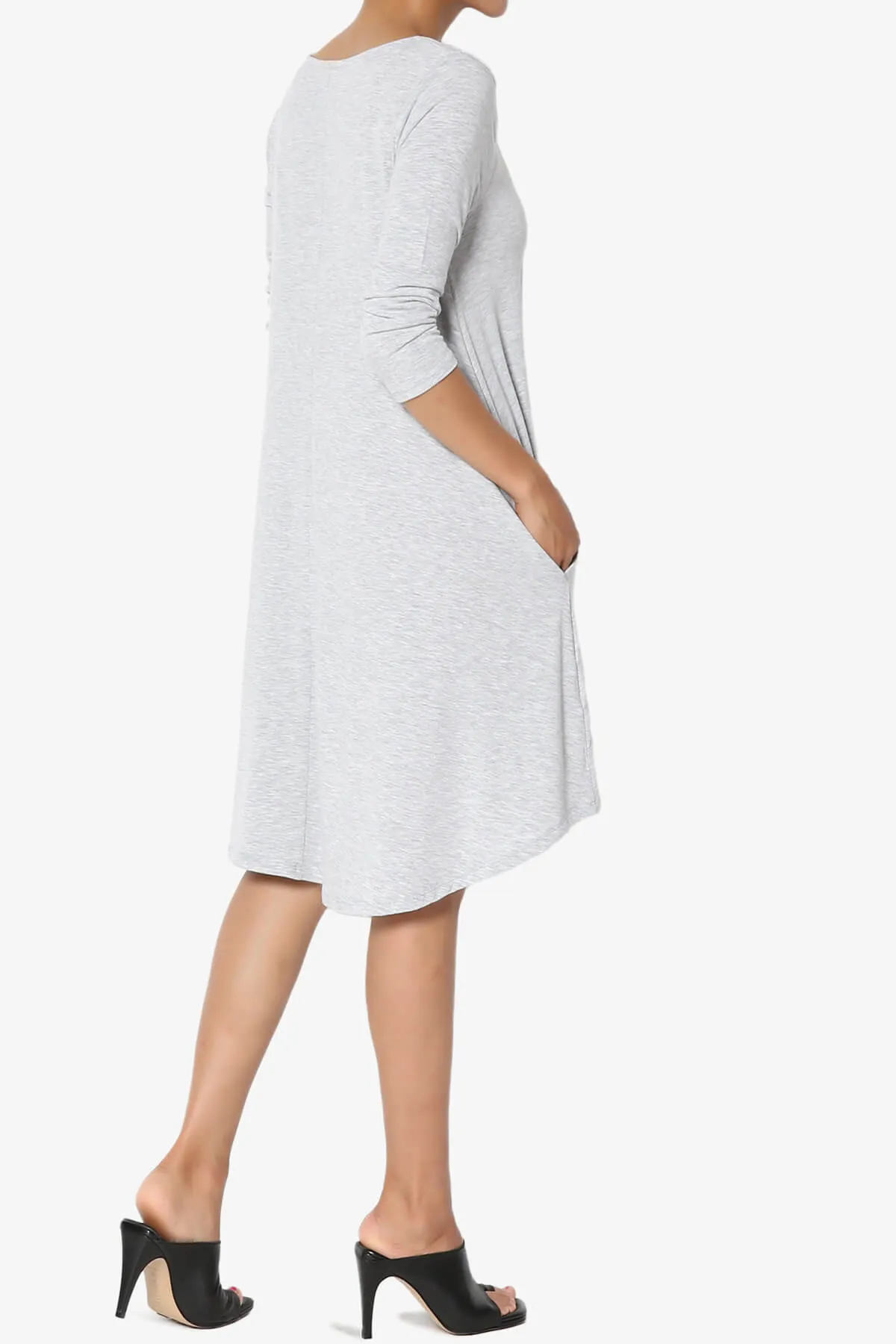 Ariella 3/4 Sleeve Strappy Scoop Neck Dress