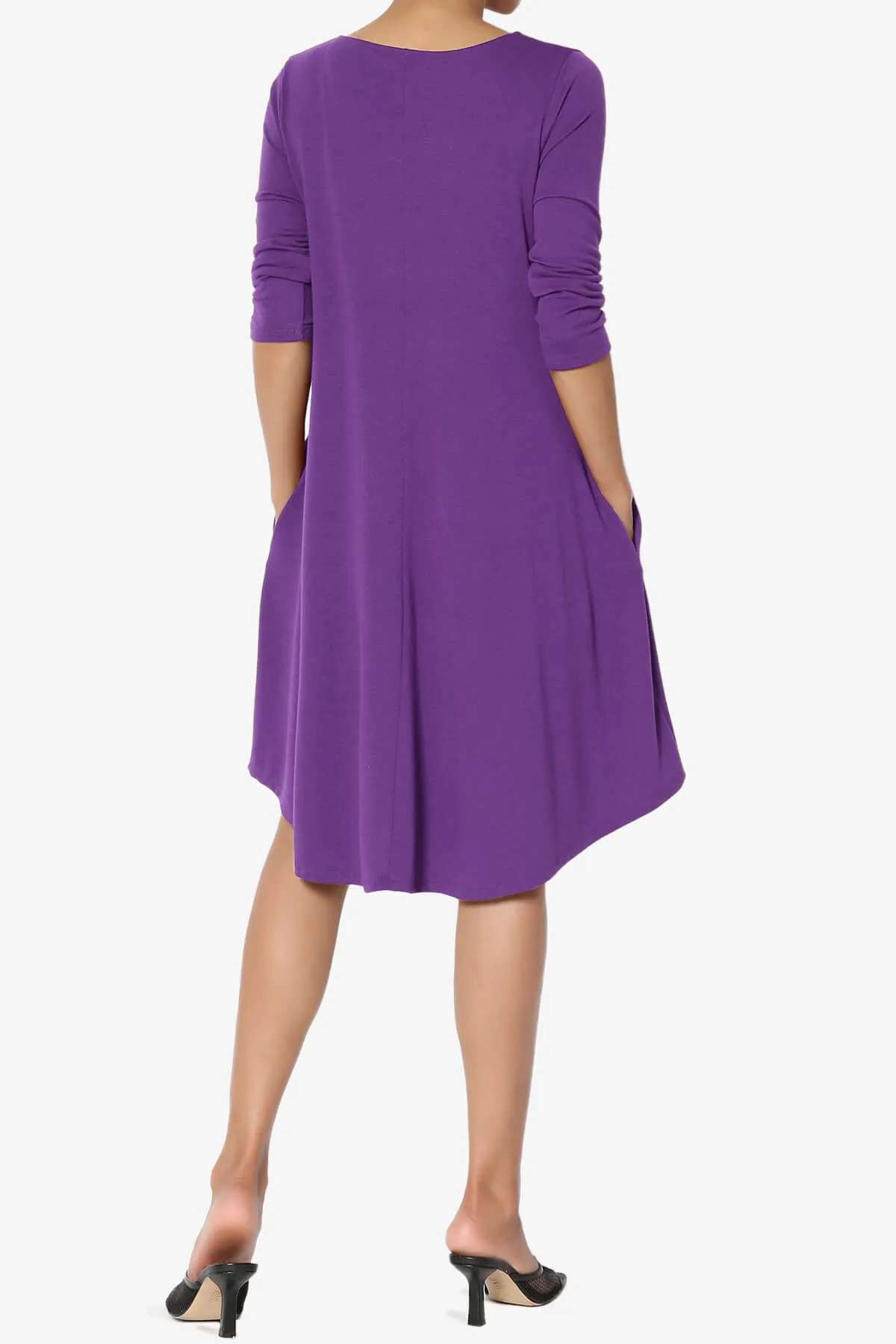 Ariella 3/4 Sleeve Strappy Scoop Neck Dress