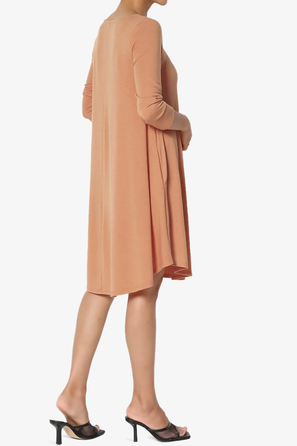 Ariella 3/4 Sleeve Strappy Scoop Neck Dress