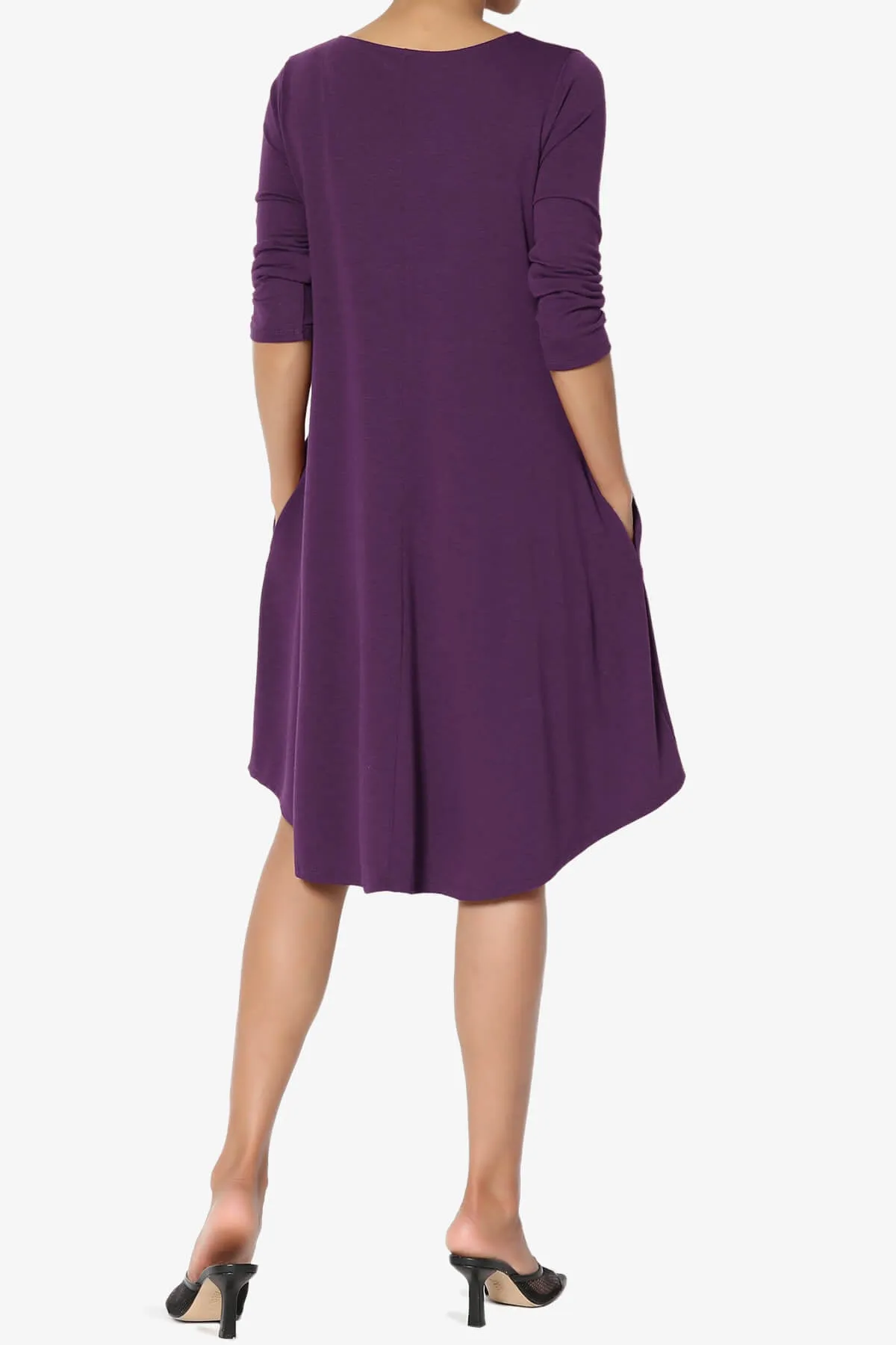 Ariella 3/4 Sleeve Strappy Scoop Neck Dress