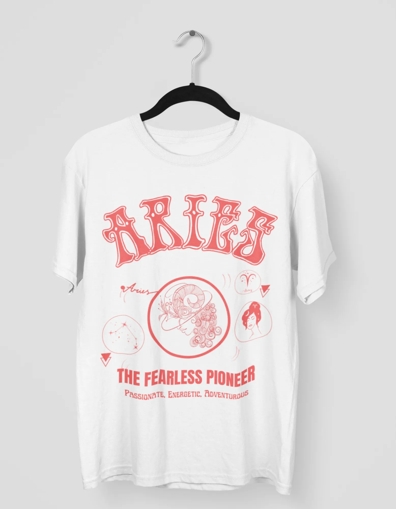 Aries The Ram Graphic Printed Oversized T-Shirt For Women