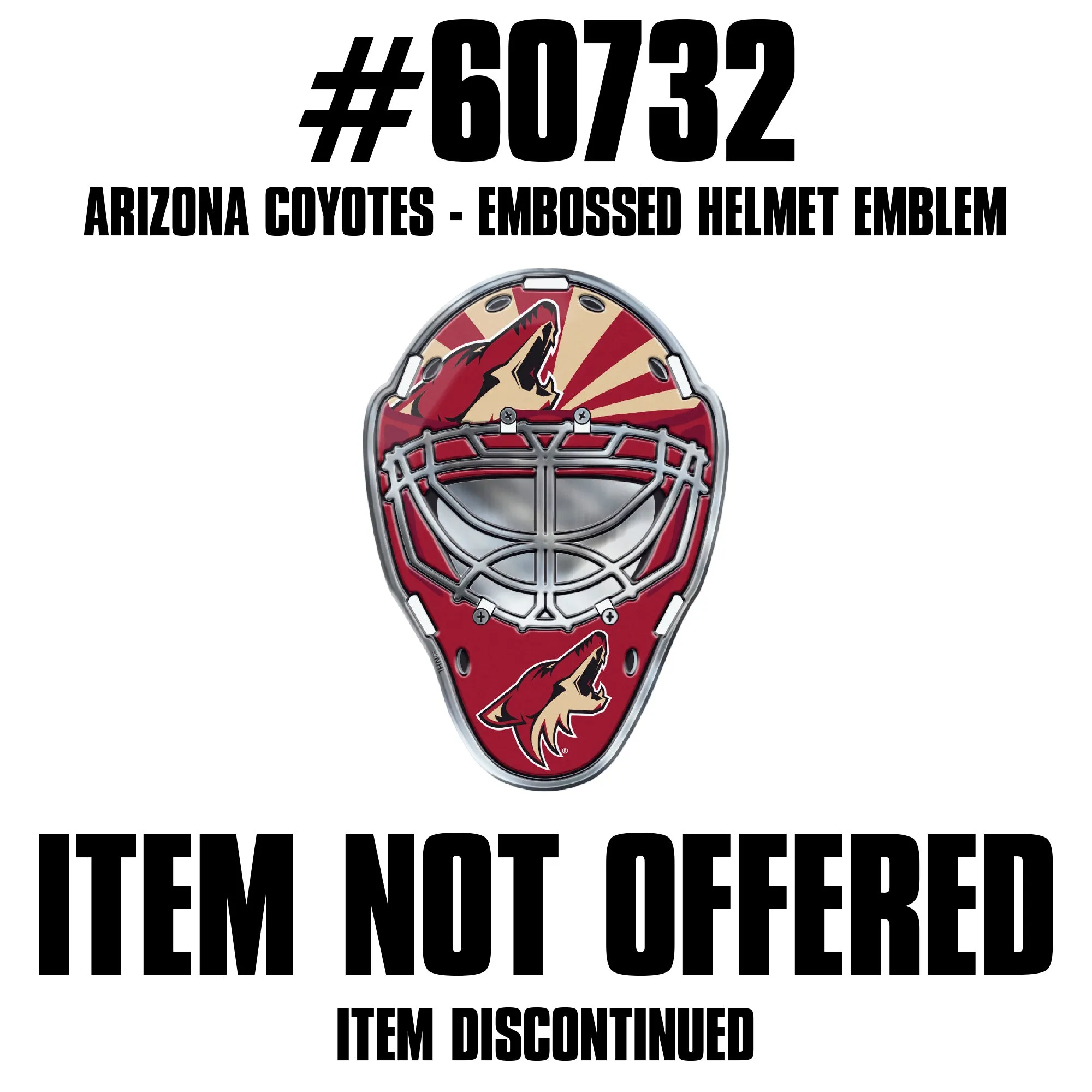 Arizona Coyotes Heavy Duty Aluminium Helmet Emblem