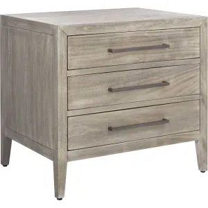 Arleana 3 Drawer Wood Nightstand Light Gray