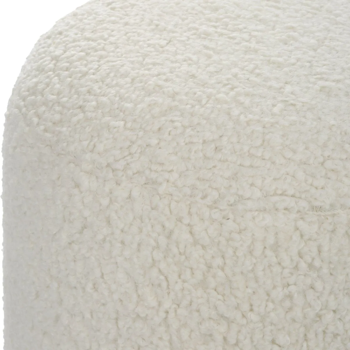 Arles White Shearling Ottoman