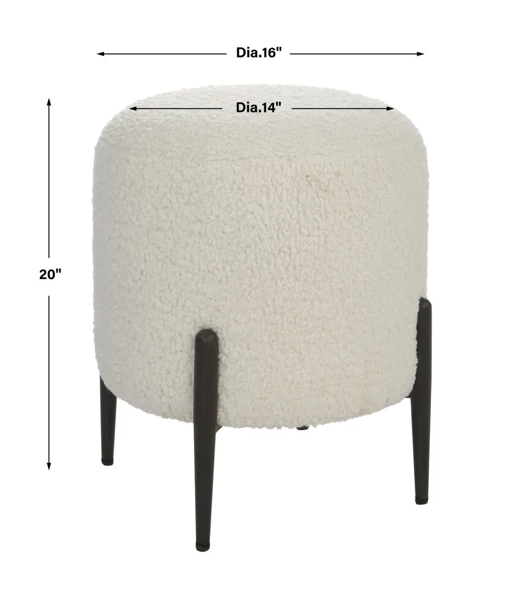 Arles White Shearling Ottoman