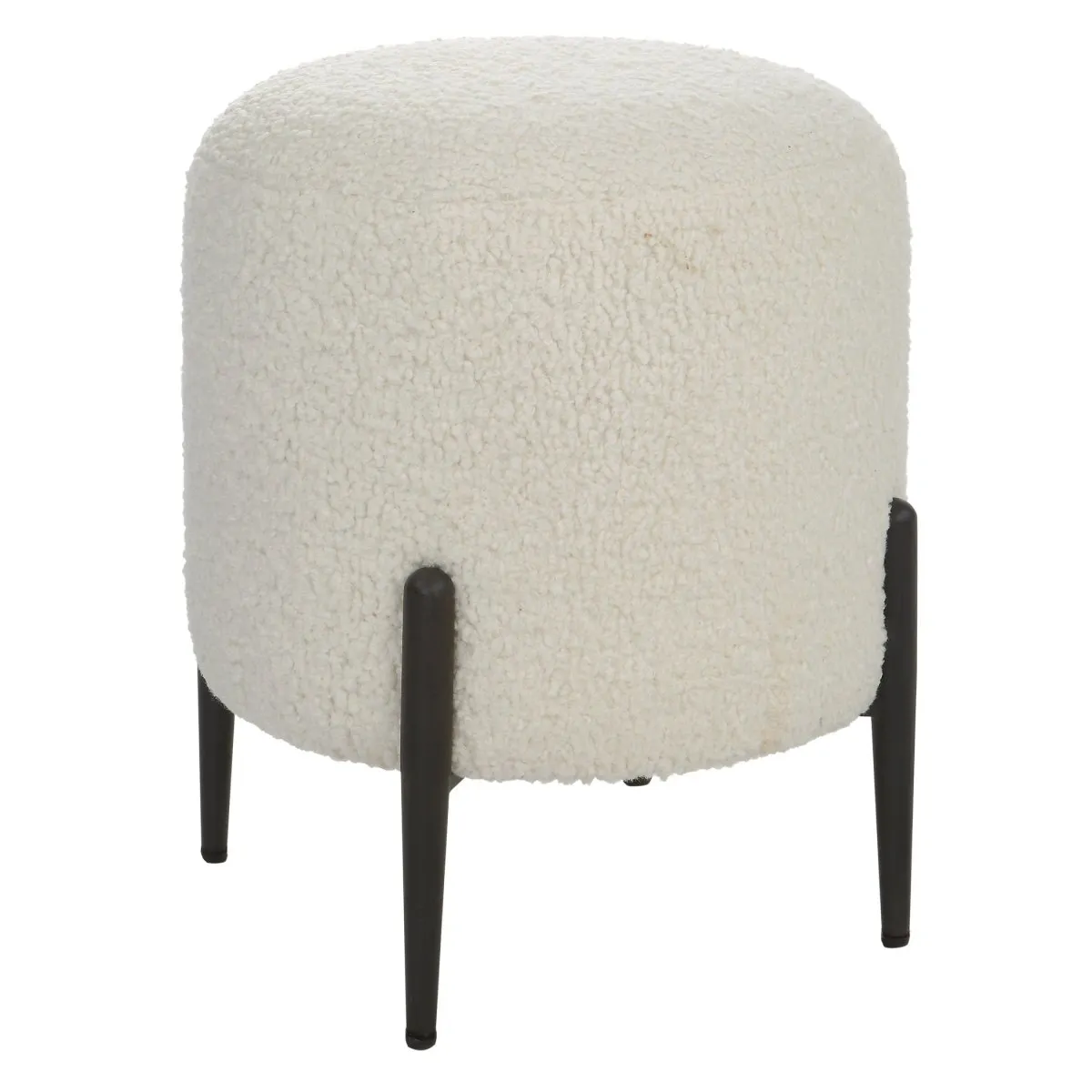 Arles White Shearling Ottoman