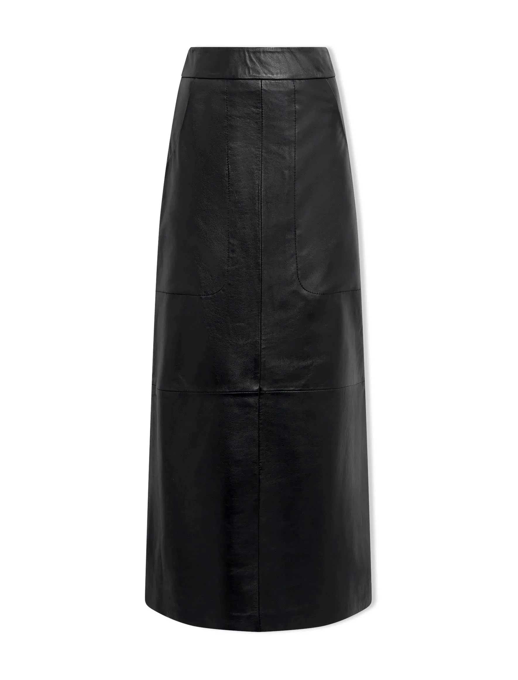 Arlo Leather Maxi Pencil Skirt - Black