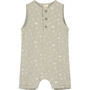 Arlo Romper in Grey Garden