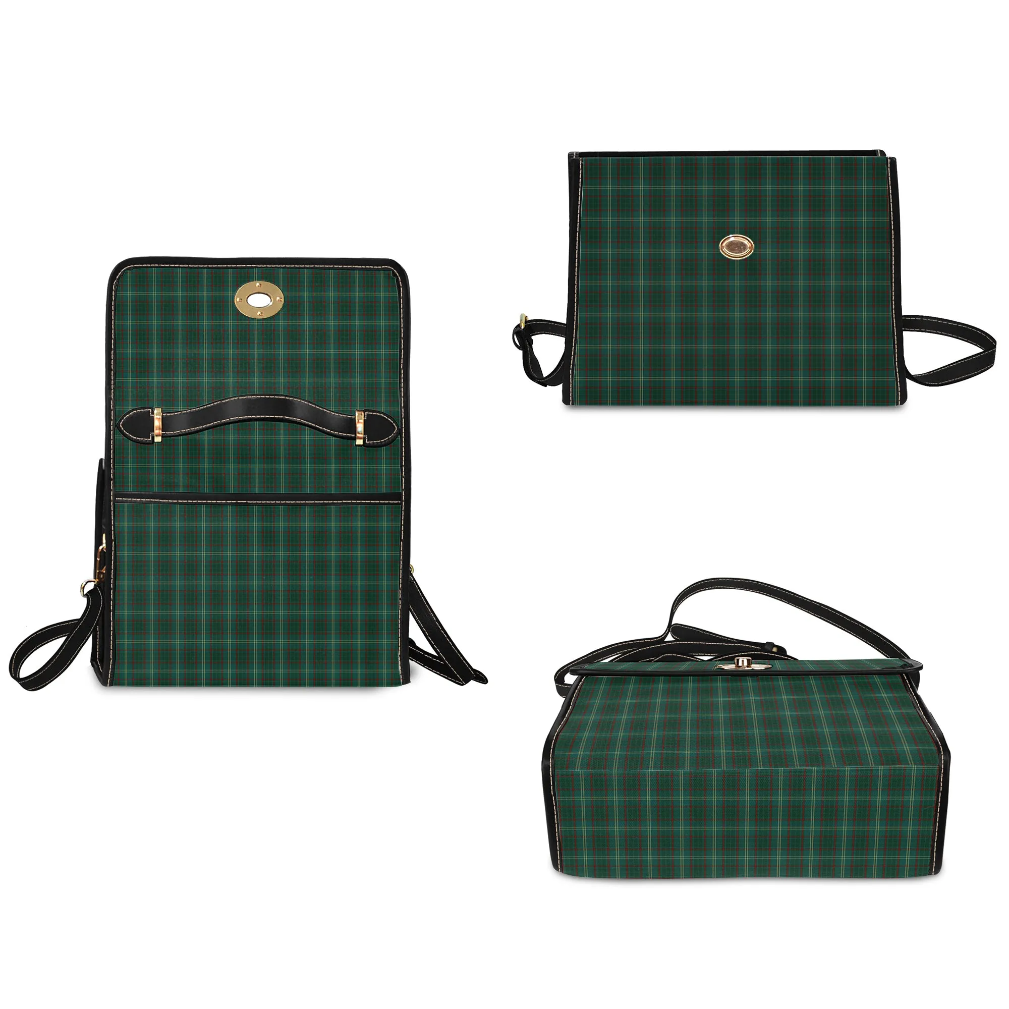 Armagh County Ireland Tartan Waterproof Canvas Bag