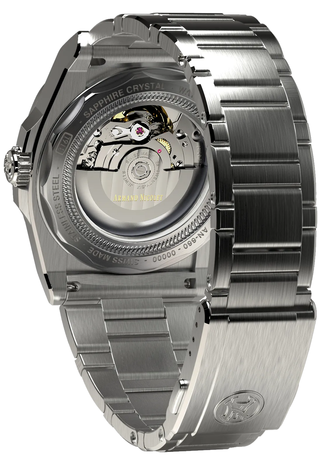 Armand Nicolet Men's Watch J09 Skeleton 41mm Grey A660RAA-GR-MA4660AA