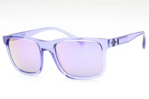 Armani Exchange 0AX4145S Sunglasses Shiny Transparent Violet/Grey Mirrored Violet Men's