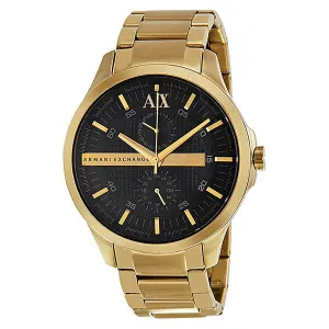 Armani Exchange Black Dial Gold PVD Men's Watch AX2122