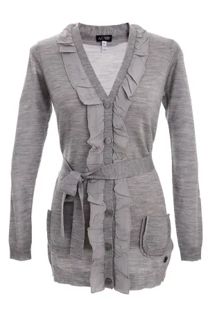 ARMANI JEANS IVA Grey Ruffled Jacket