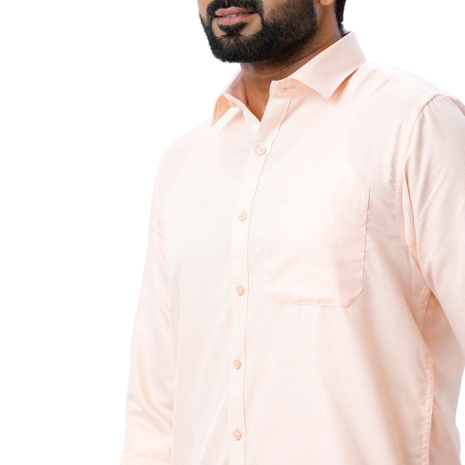 Armani - Pearl Peach Formal Shirts for Men | Ariser