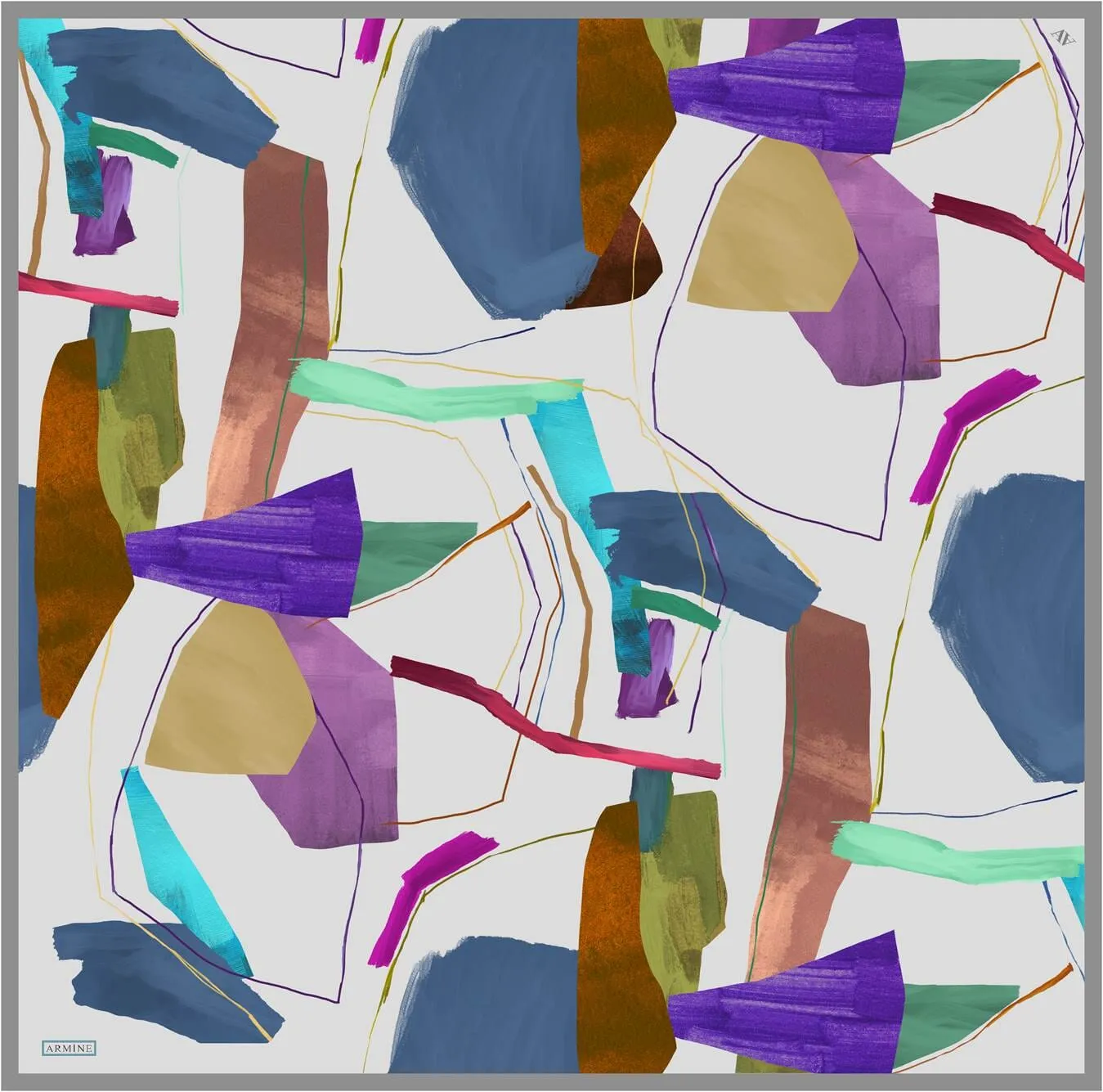 Armine Abstract Harmony Silk Scarf #5