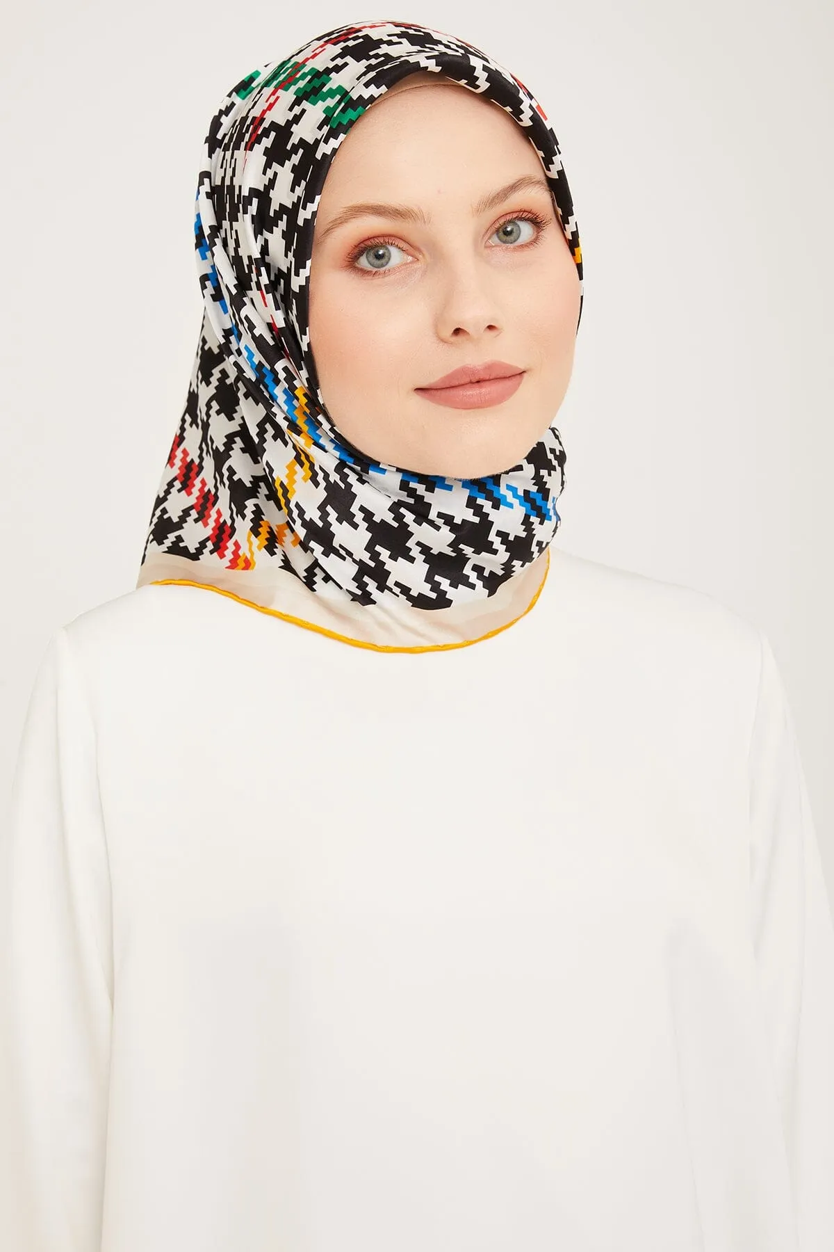 Armine HoundsTooth Square Silk Scarf #1