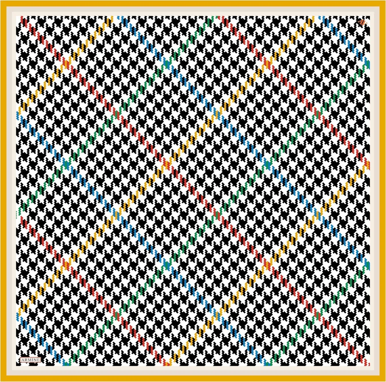 Armine HoundsTooth Square Silk Scarf #1