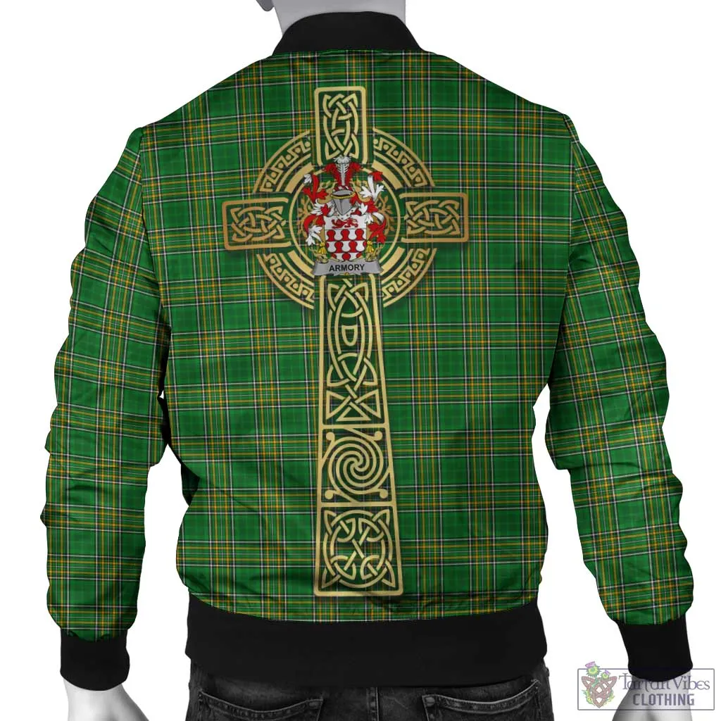 Armory Irish Clan Tartan Bomber Jacket with Coat of Arms Celtic Tree of Life Style