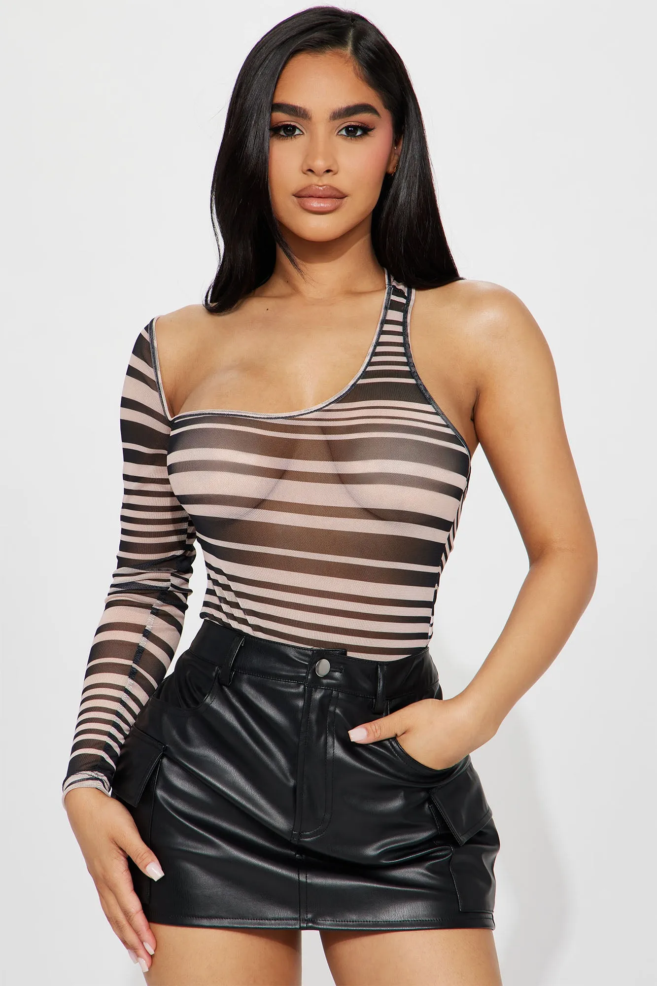 Arms Around Me Mesh Bodysuit - Black/combo