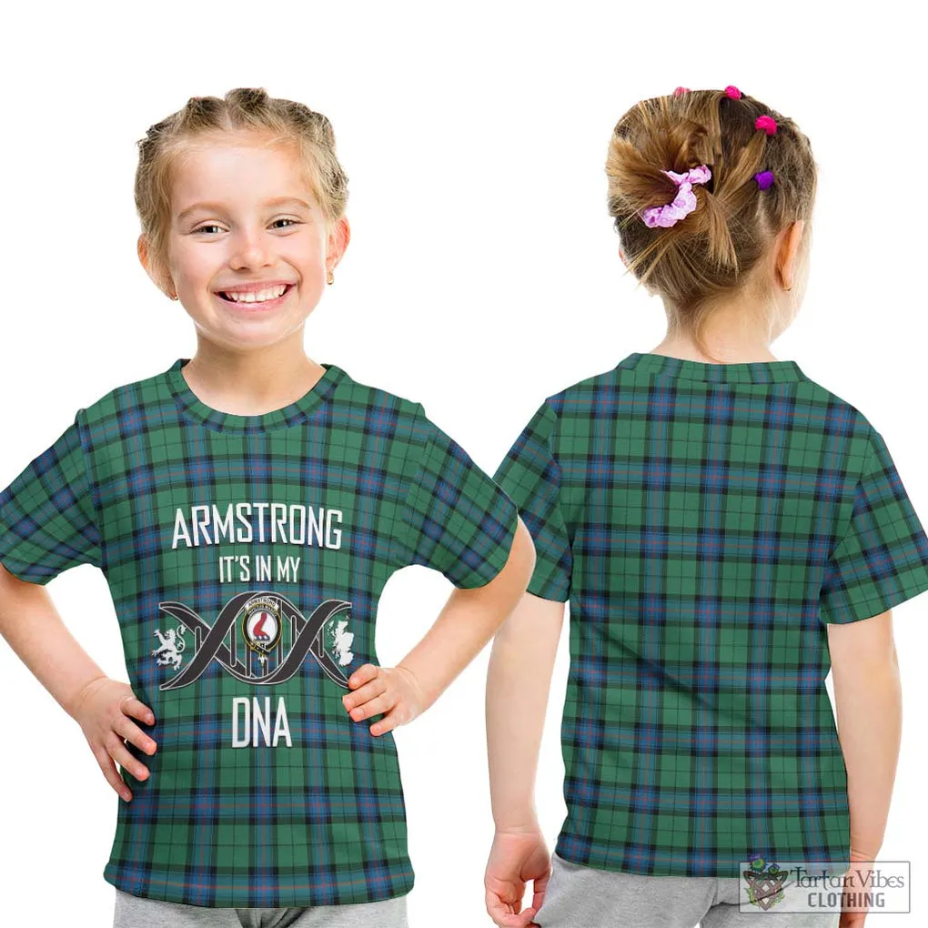 Armstrong Ancient Tartan Kid T-Shirt with Family Crest DNA In Me Style