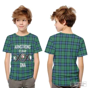 Armstrong Ancient Tartan Kid T-Shirt with Family Crest DNA In Me Style