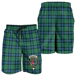 Armstrong Ancient Tartan Mens Shorts with Family Crest