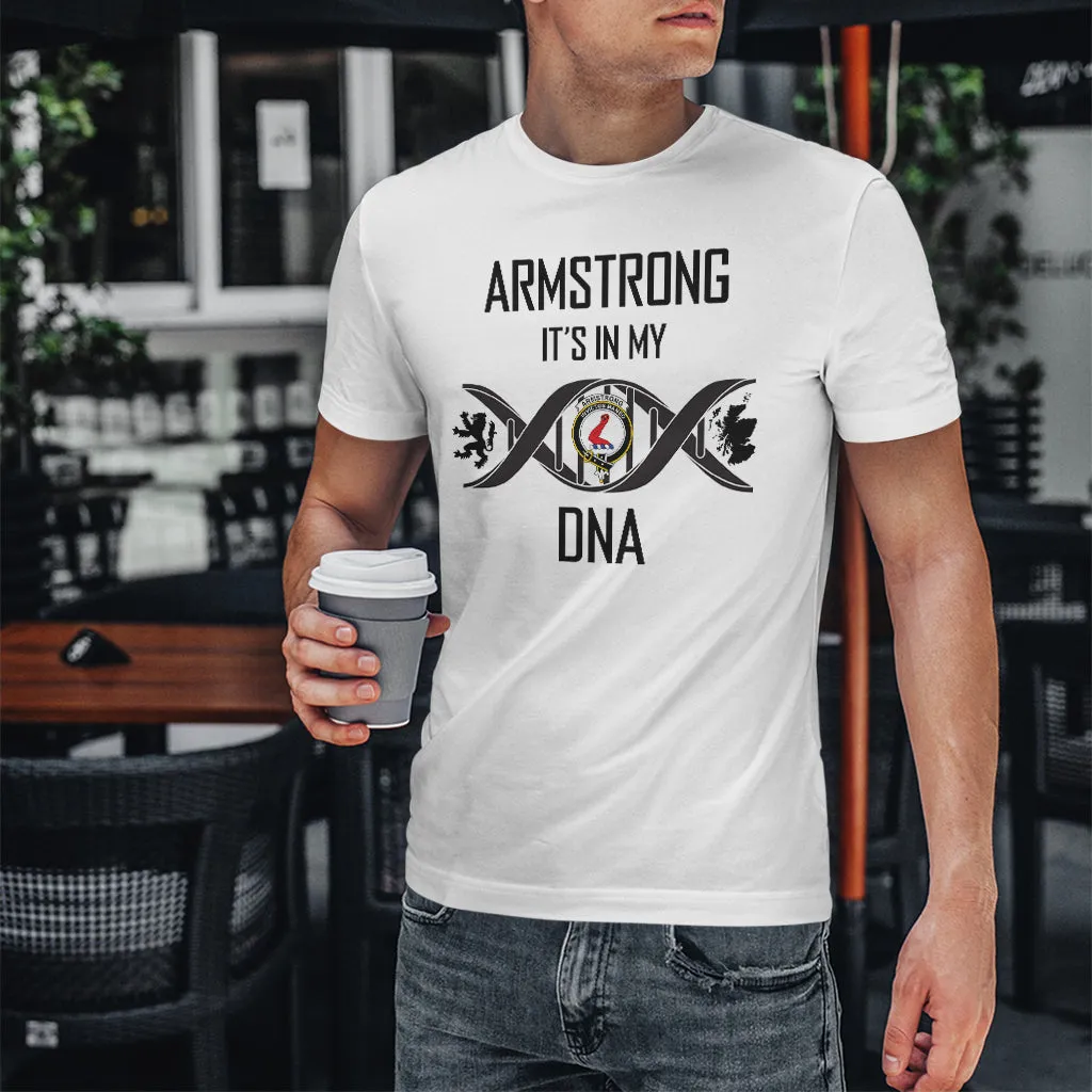 Armstrong Family Crest DNA In Me Mens Cotton T Shirt