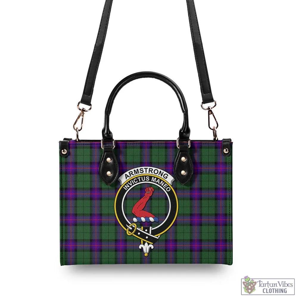 Armstrong Modern Tartan Luxury Leather Handbags with Family Crest