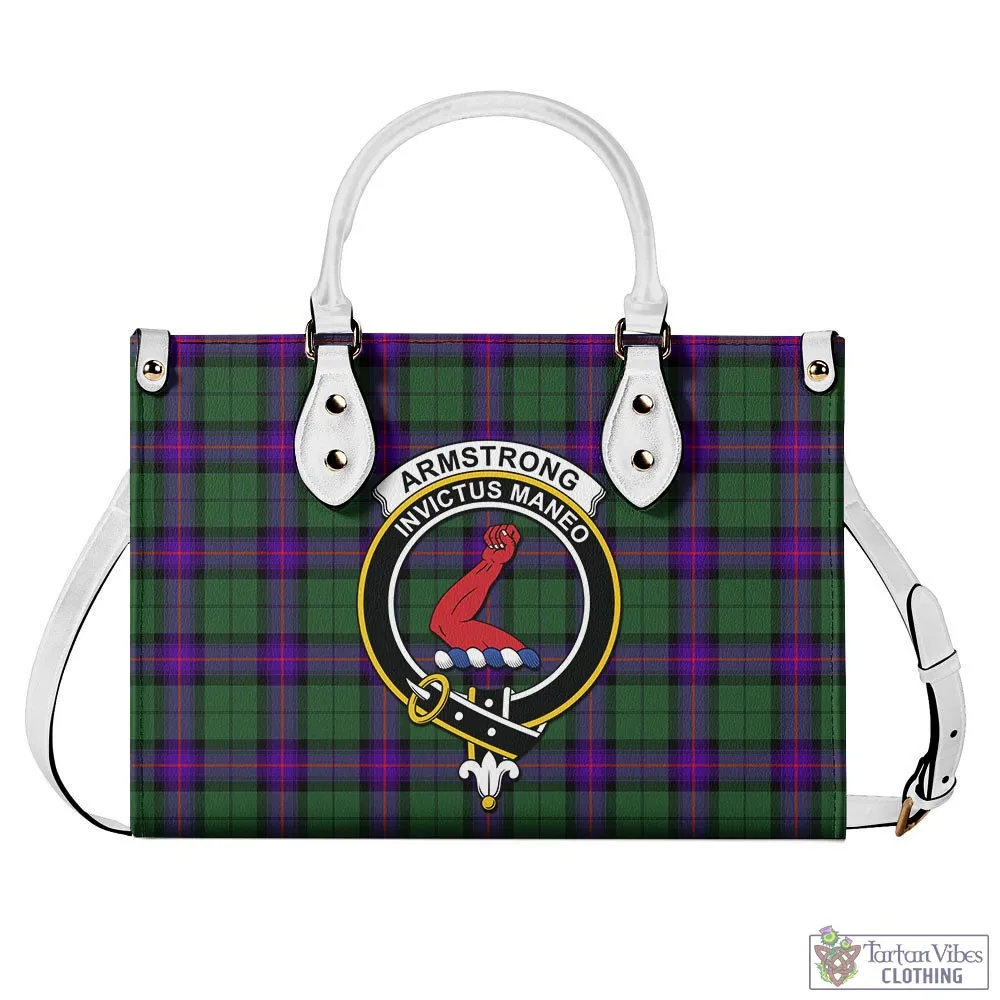 Armstrong Modern Tartan Luxury Leather Handbags with Family Crest