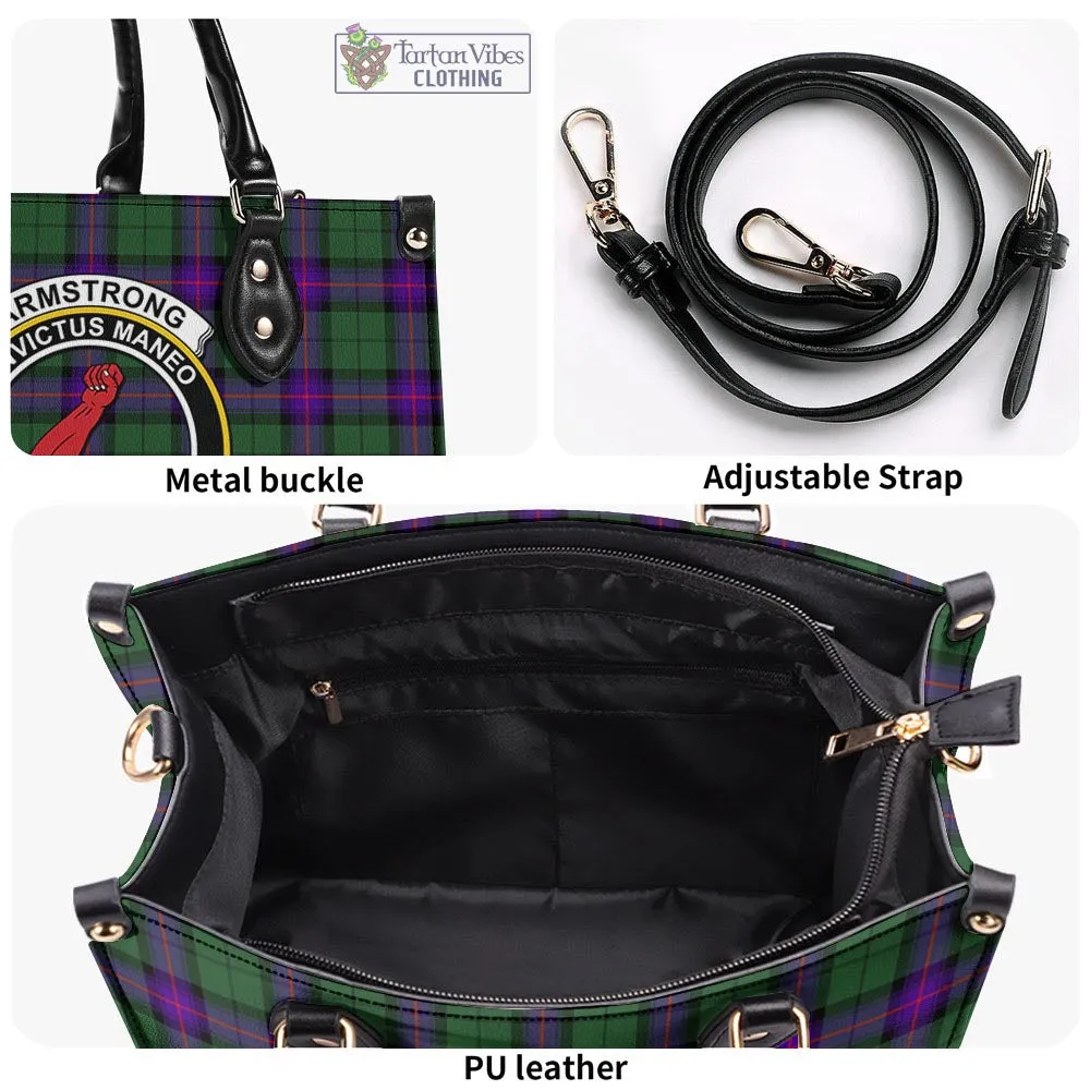 Armstrong Modern Tartan Luxury Leather Handbags with Family Crest