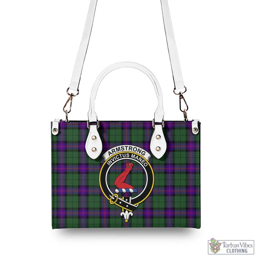 Armstrong Modern Tartan Luxury Leather Handbags with Family Crest