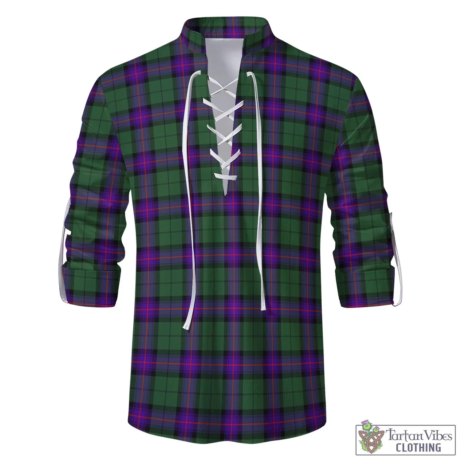 Armstrong Modern Tartan Men's Scottish Traditional Jacobite Ghillie Kilt Shirt