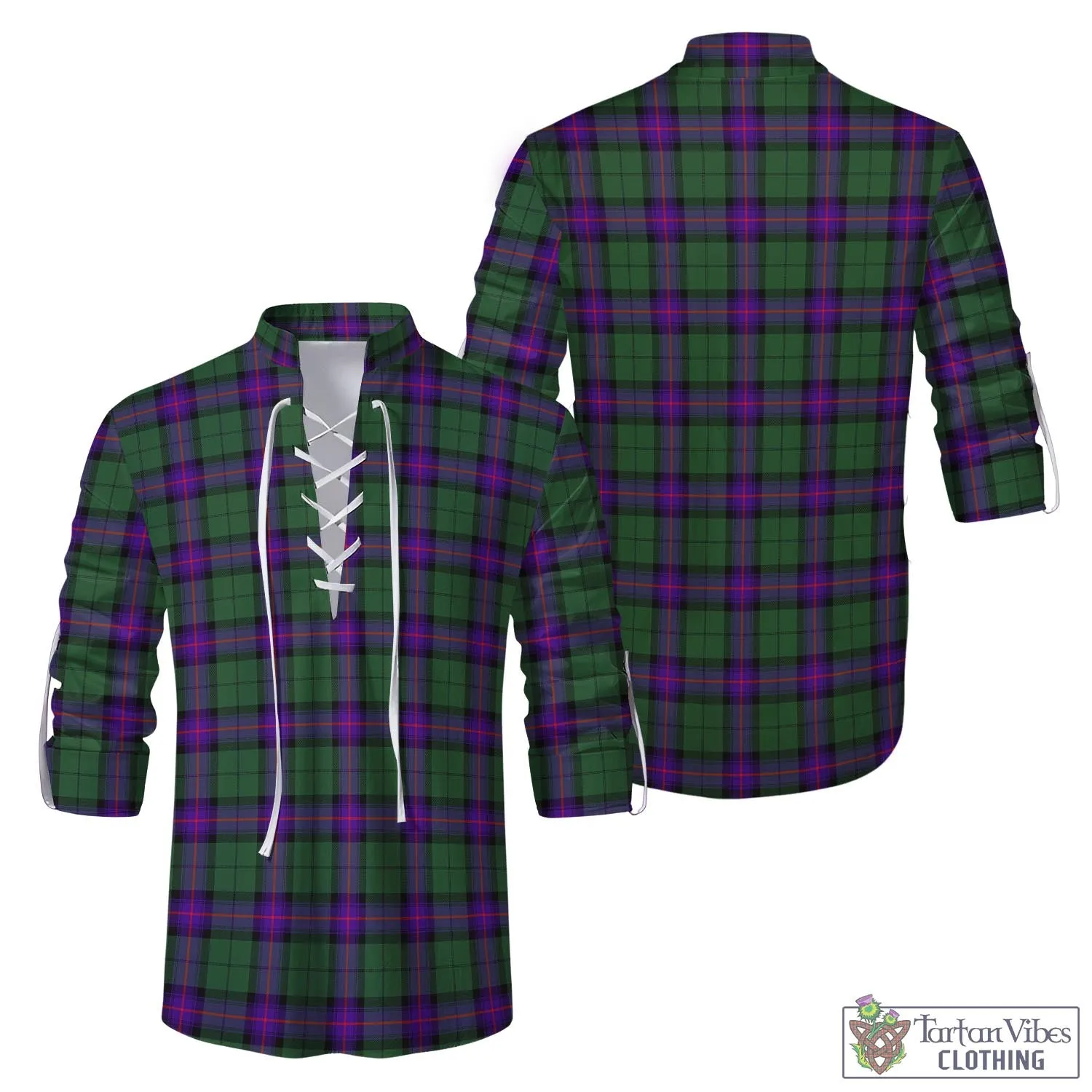 Armstrong Modern Tartan Men's Scottish Traditional Jacobite Ghillie Kilt Shirt