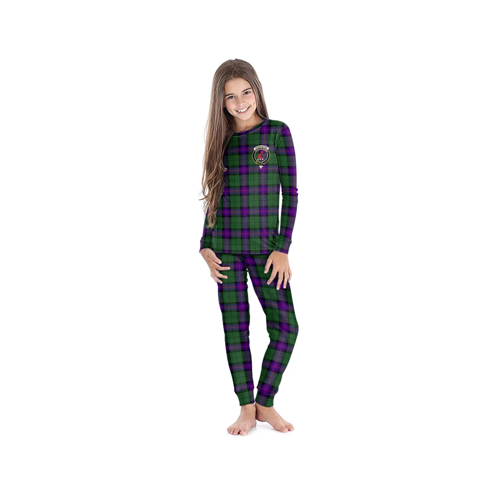 Armstrong Modern Tartan Pajamas Family Set with Family Crest