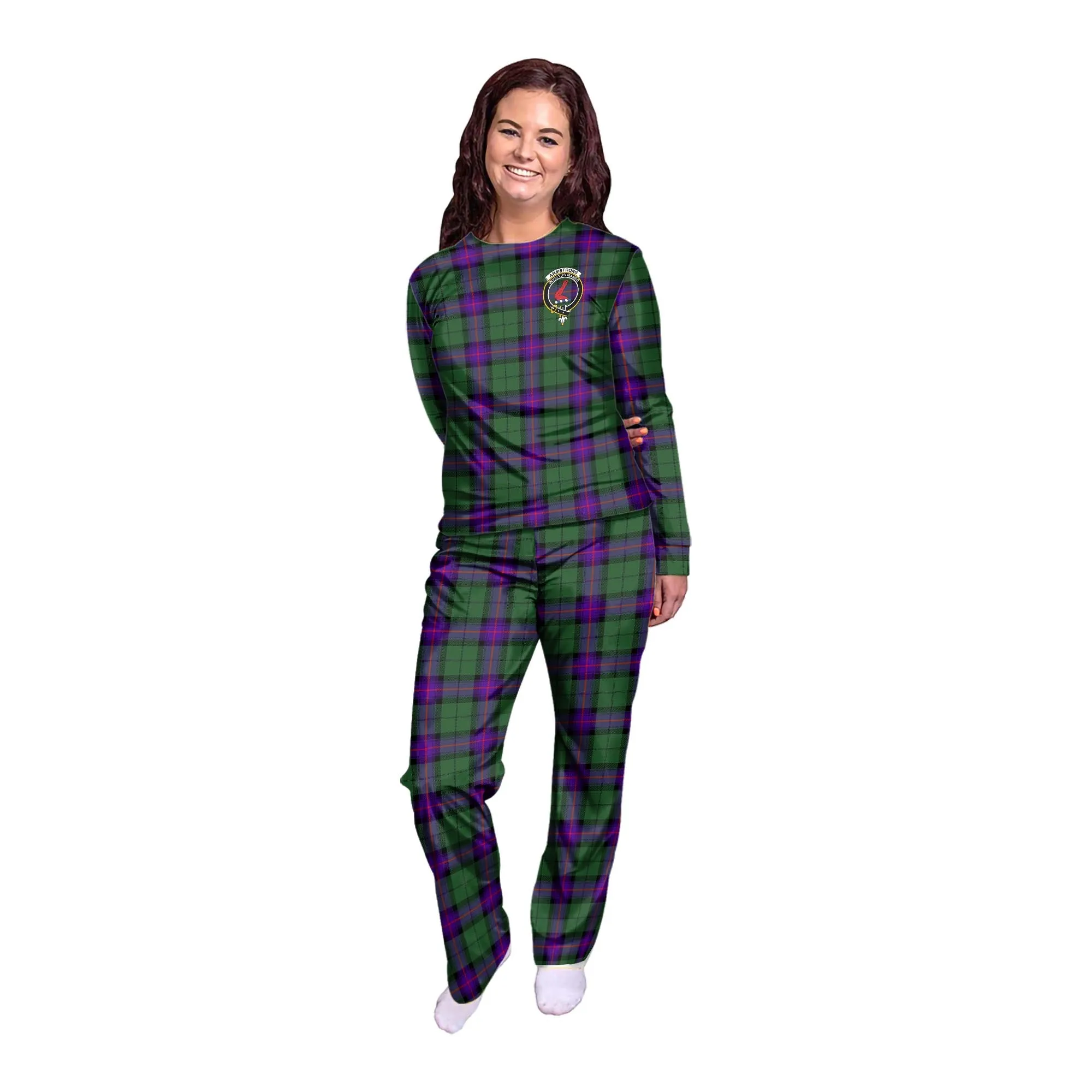 Armstrong Modern Tartan Pajamas Family Set with Family Crest