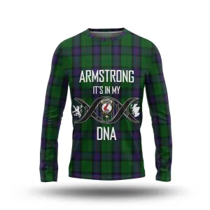 Armstrong Tartan Long Sleeve T-Shirt with Family Crest DNA In Me Style