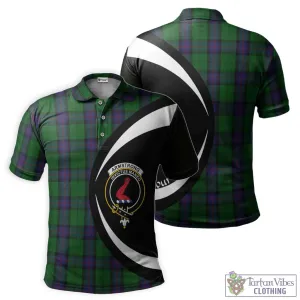 Armstrong Tartan Men's Polo Shirt with Family Crest Circle Style