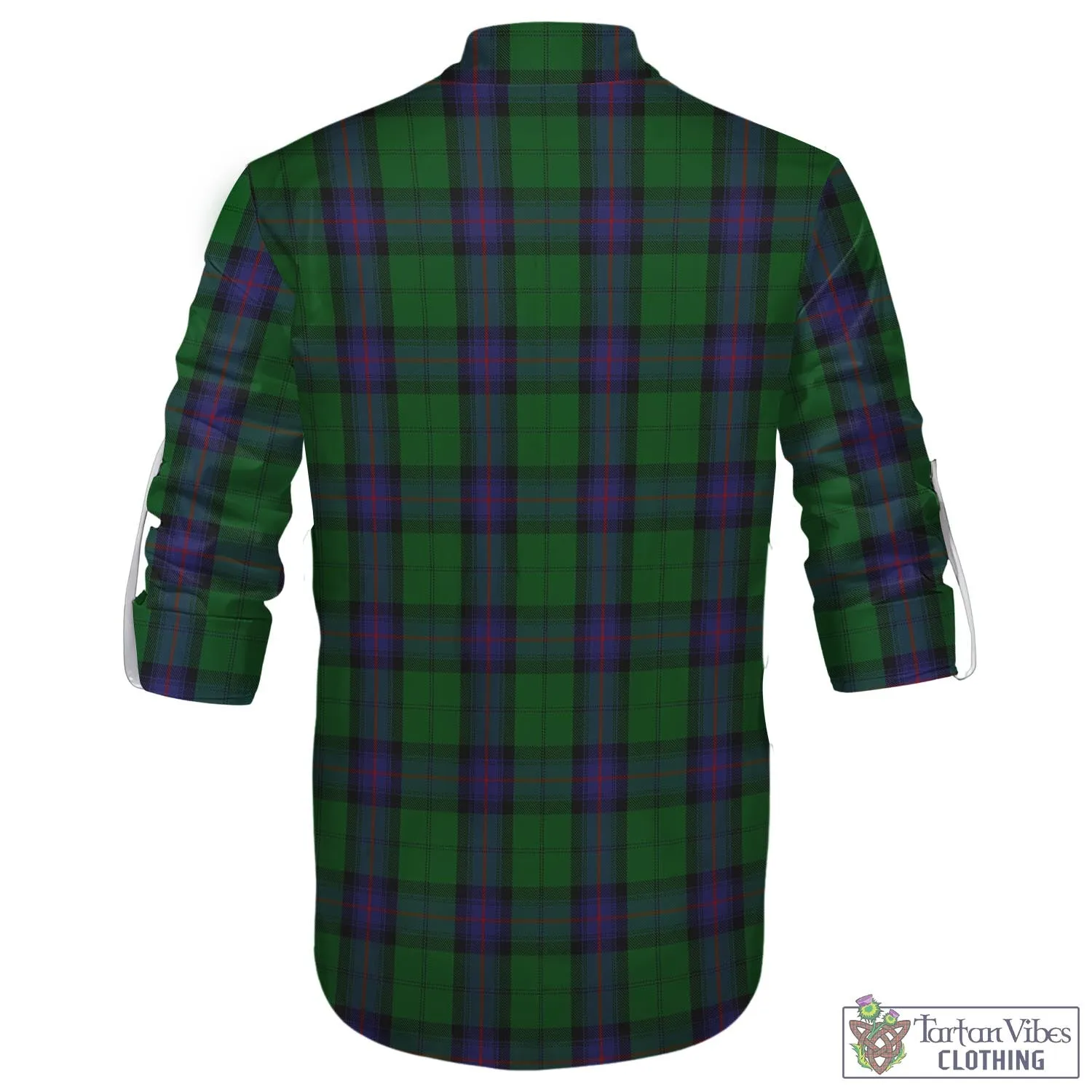 Armstrong Tartan Men's Scottish Traditional Jacobite Ghillie Kilt Shirt with Family Crest