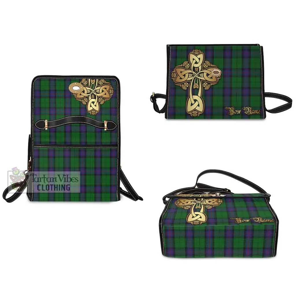 Armstrong Tartan Waterproof Canvas Bag Golden Thistle Celtic Cross Style