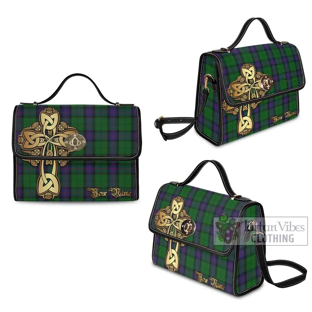 Armstrong Tartan Waterproof Canvas Bag Golden Thistle Celtic Cross Style