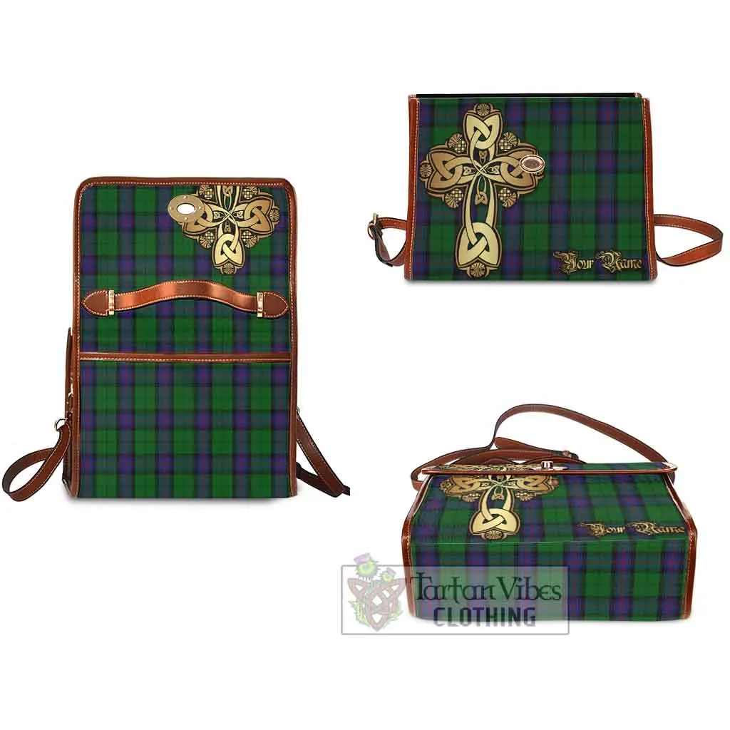 Armstrong Tartan Waterproof Canvas Bag Golden Thistle Celtic Cross Style