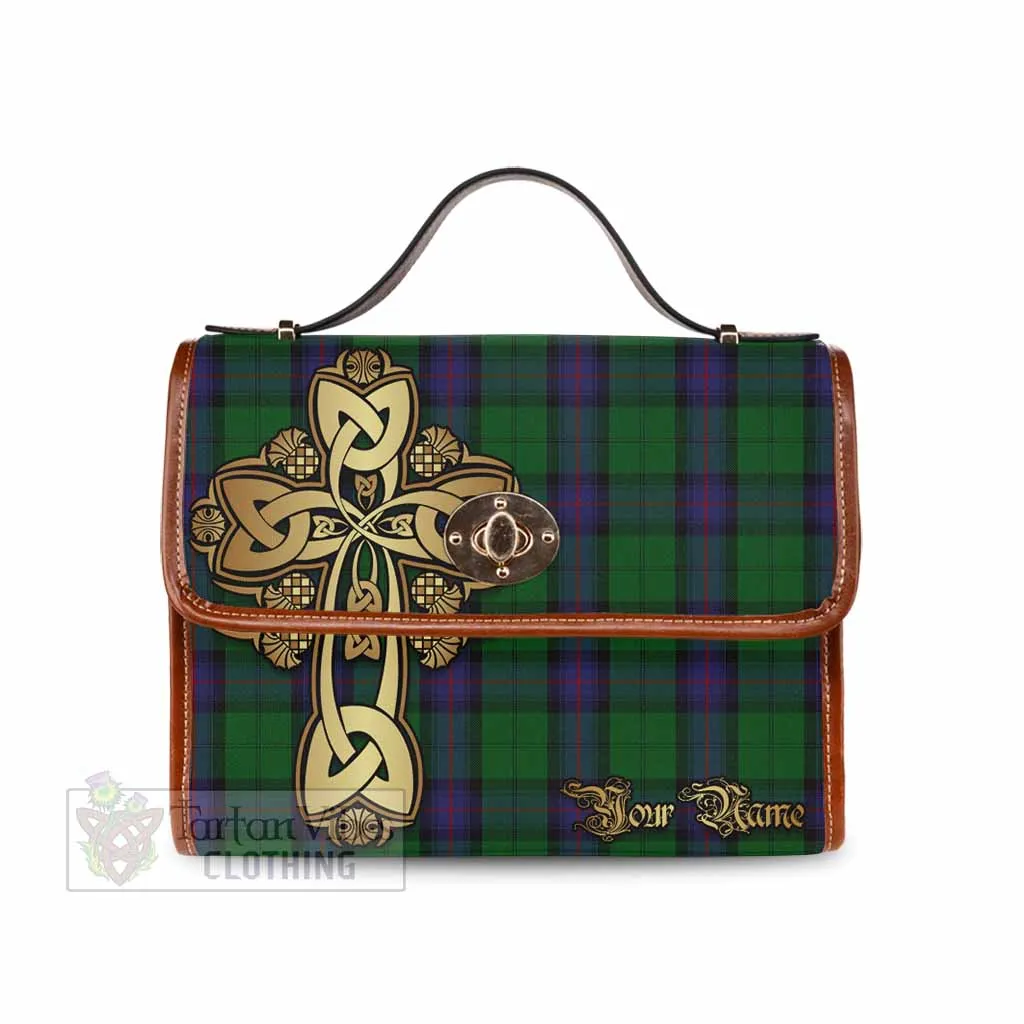 Armstrong Tartan Waterproof Canvas Bag Golden Thistle Celtic Cross Style