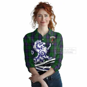 Armstrong Tartan Women's Casual Shirt with Alba Gu Brath Regal Lion Emblem