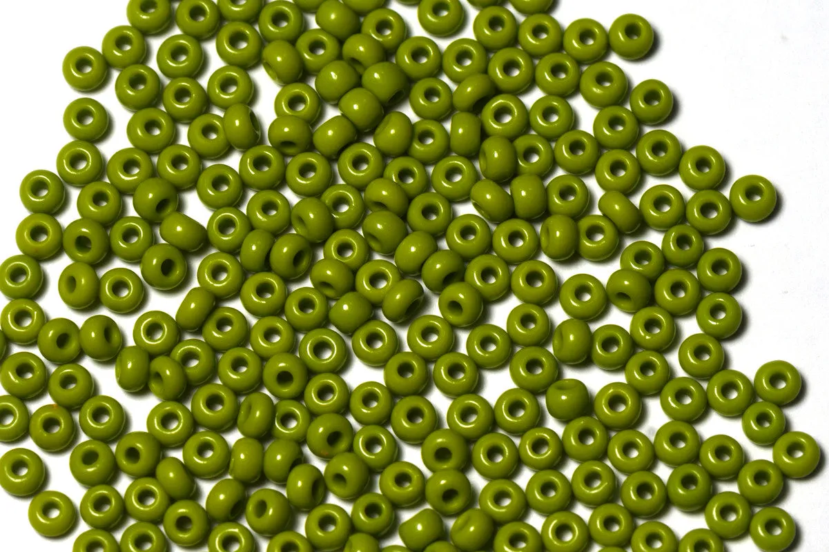 Army Green Opaque Preciosa Seeds Beads